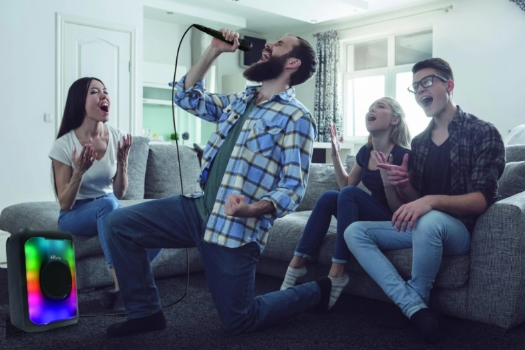 Karaoke fun with microphone