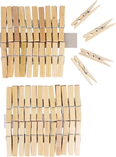 Pinces à linge en bambou Ultra Clean, 48 pcs