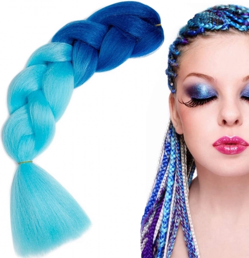 Synthetic Hair for Ombre Blue Braids