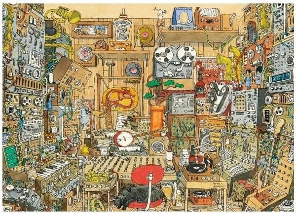 Puzzle Crazy Music Studio by Mattias Adolfsson, 1000 pieces