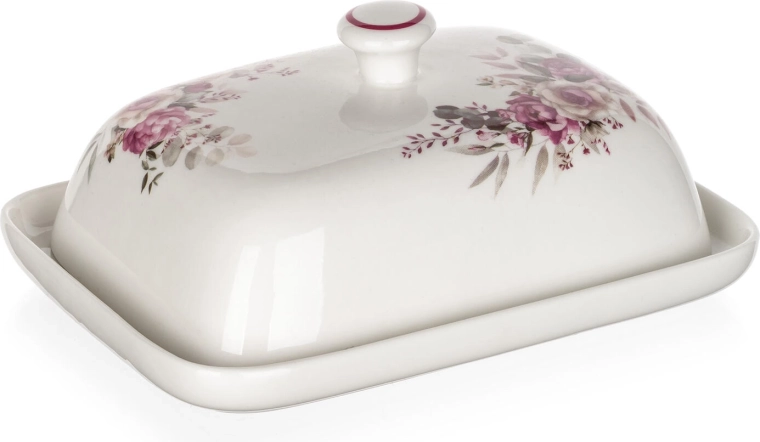 Delicate pink floral motif for elegant dining