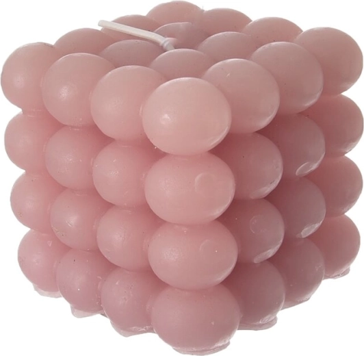 Square Candle, Pink, 8 × 8 × 8 cm, 320 g