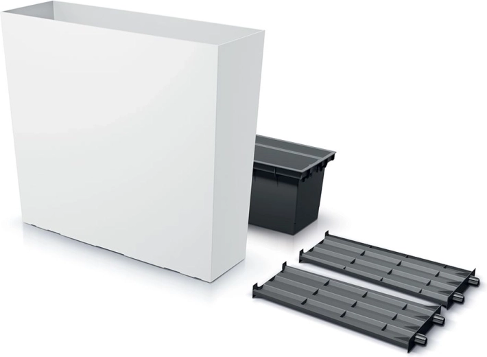 Hoge plantenbak URBI CASE T met inzetbak 77 cm wit