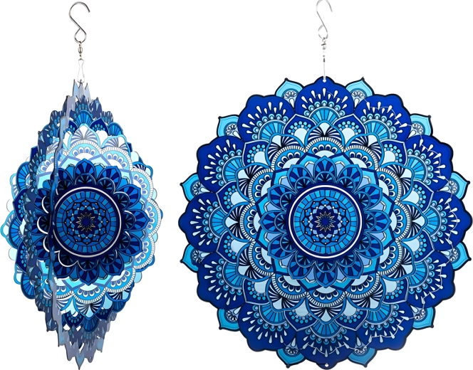 Hängende 3D-Mandala – Windspinner 12" für Garten und Innenraum
