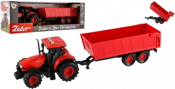Tractor Zetor met aanhanger op vliegwiel met verlichting en geluid