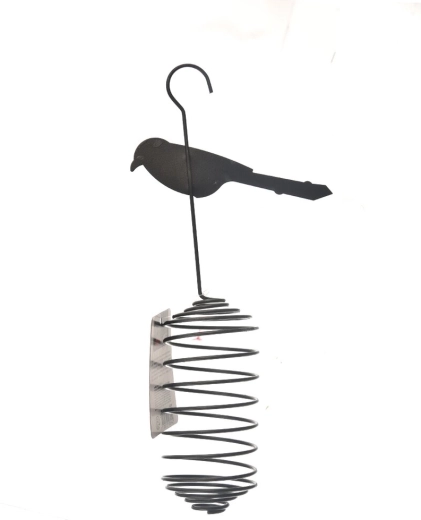 Metall-Futterspender für Vögel, schwarz, 30 cm
