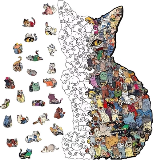 Cat silhouette full of details (195 pieces)