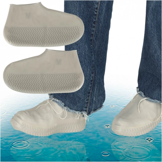 Waterproof silicone shoe covers M, grey (EU 35–38)