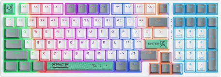 Clavier mécanique ONIKUMA G38, 98 touches, câble USB, blanc
