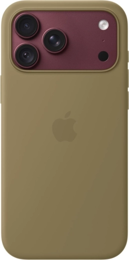 Coque en silicone avec MagSafe pour iPhone 18 Pro Max – vert olive
