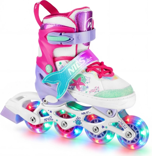 Patins pour enfants 4 en 1 avec roulettes LED NILS Fun Mazzy – S (31-34)