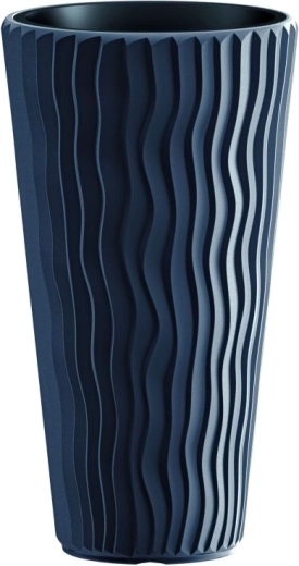 Blumentopf Sandy Slim Anthrazit mit Einsatz 22 l