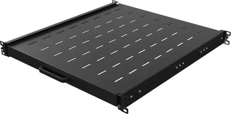 Uittrekbaar legbord voor 19" rackkast 1U, 500 mm, zwart