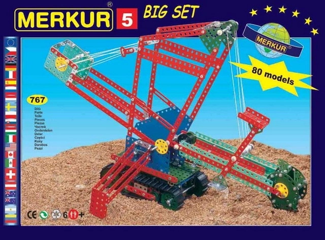 Bouwset MERKUR 5 – grote metalen constructieset voor 84 modellen