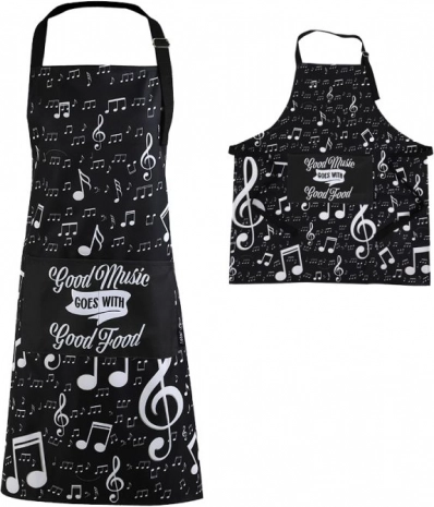 Tablier en tube avec motif de notes