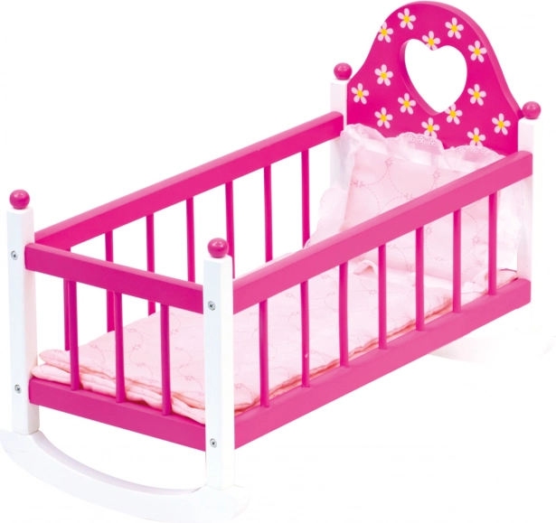 Bino Pink Doll Cradle with Bedding