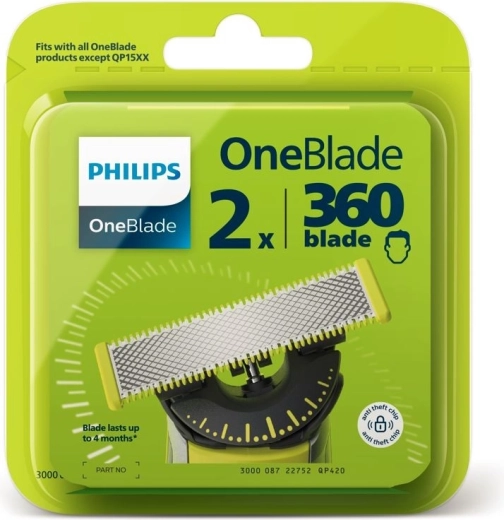 Ersatzklingen für OneBlade QP420/50 im 2er-Pack