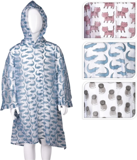Kinderponcho-regenjas van PES – mix van kleuren