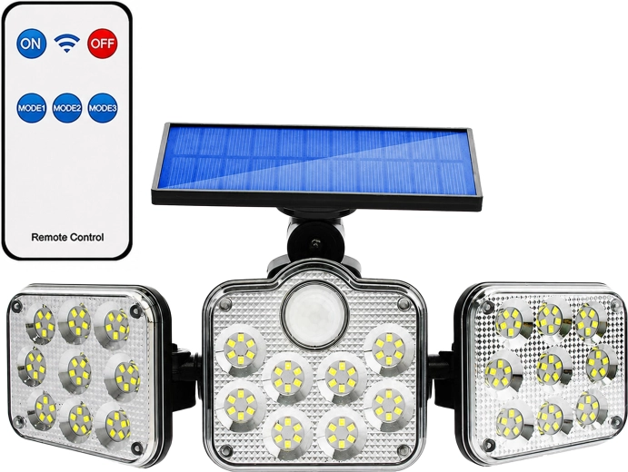 Zonne-LED-tuinlamp met bewegings- en schemersensor en afstandsbediening