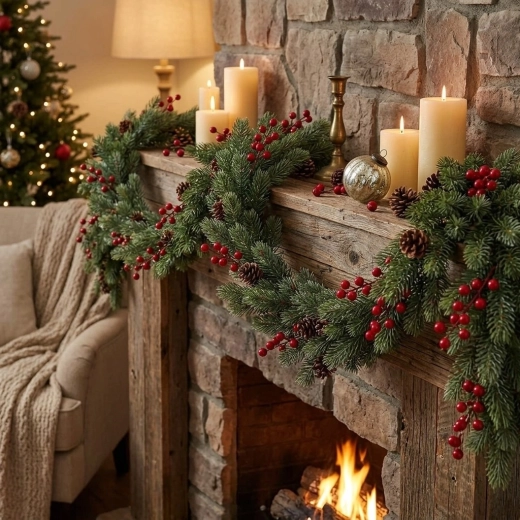 Ideal decoration for the fireplace and railing