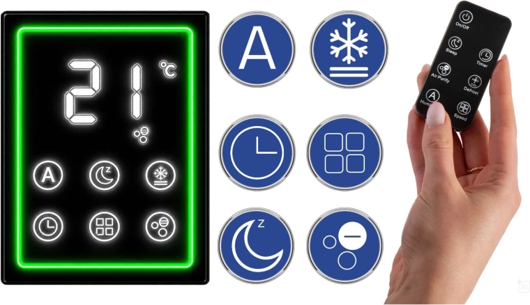 Commande pratique : panneau tactile et télécommande