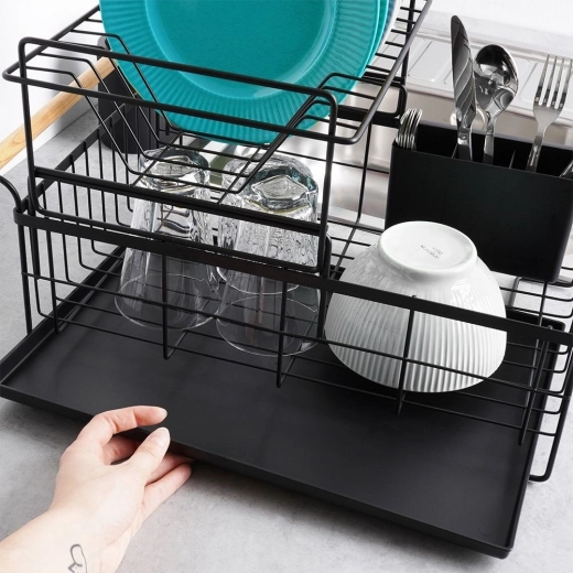 Uitneembare lekbak en bestekhouder