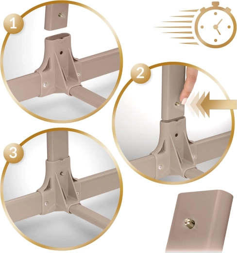 Quick assembly and easy care