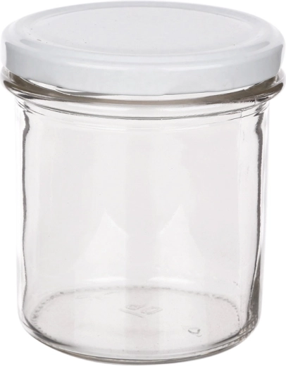 Set van 6 glazen potten 350 ml met wit deksel fi 82