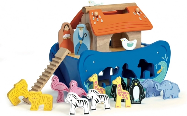 Le Toy Van Noah’s Ark – wooden shape-sorting ark with animal figures