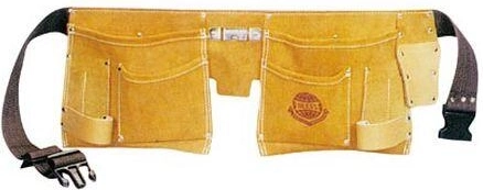 Werkzeuggürtel mit 11 Taschen aus Leder und Nylon