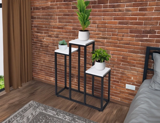 White laminated shelves for a modern look