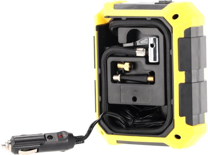 Integrated storage for cable, hose, and nozzles