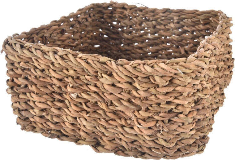 Opbergmand van zeegras beige, middelgroot 22 × 22 × 10 cm