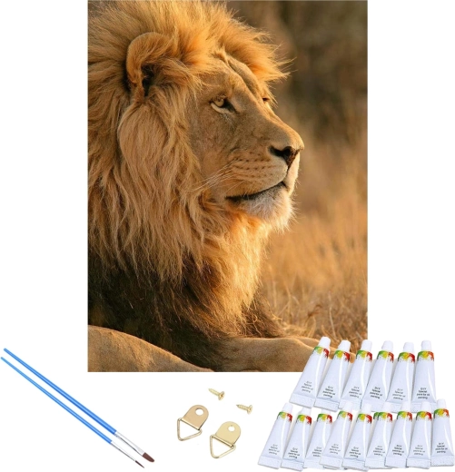 Lion motif and frame for instant hanging