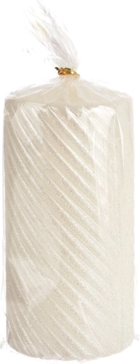 CARO pillar candle, white, 7 × 14 cm