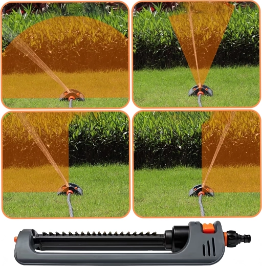 Adjustable range and spray width