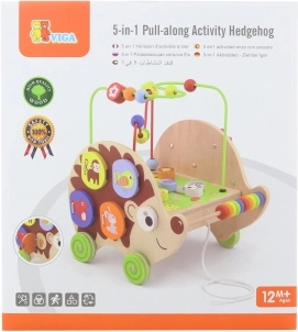 Houten trekdier egel 5-in-1 met activiteiten VIGA