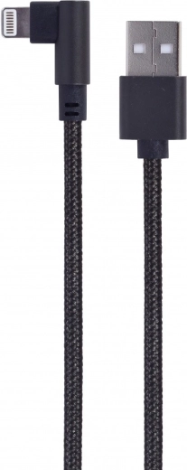 USB cable to 8-pin connector (angled), textile braid, 0.2 m, black - 1 piece