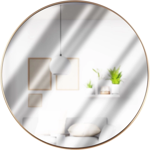 Miroir mural rond avec cadre doré 50 cm