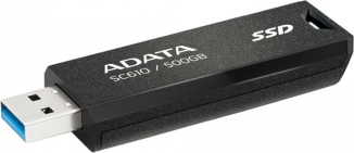 ssd externe adata sc610 500 go usb 3.2 gen2 (type‑a) noir