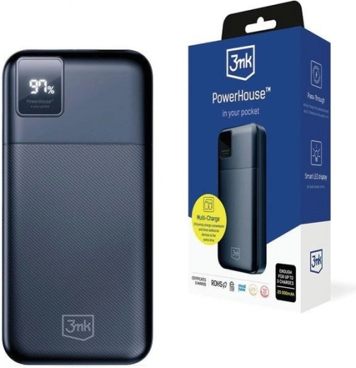 Batterie externe 3mk PowerHouse 20000 mAh avec charge rapide QC 3.0 et PD