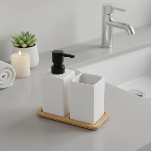 Minimalistisches Design mit schwarzer Pumpe