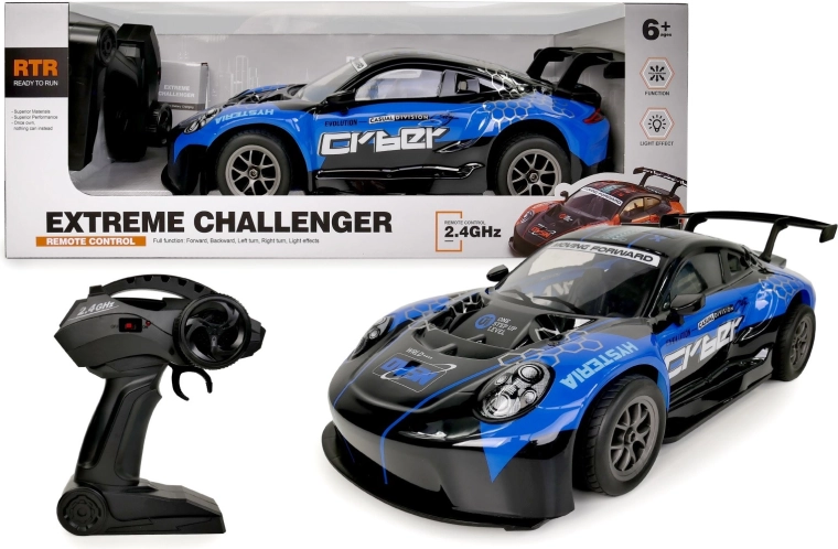 Blauwe RC-auto met afstandsbediening 48 cm 1:8 - 1 stuk