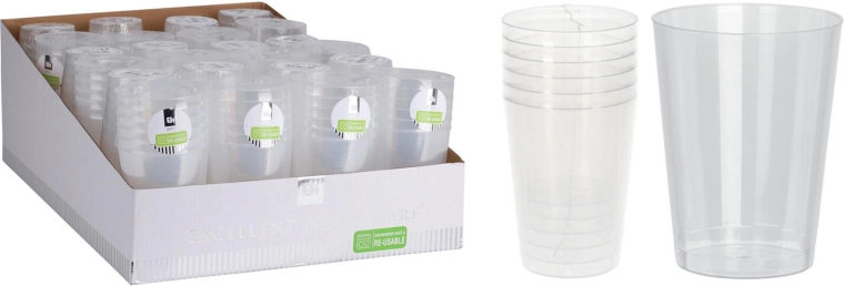 Transparente Kunststoffbecher 280 ml – Set 6 Stk.