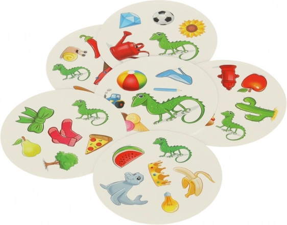 Ein einziges gemeinsames Symbol auf jedem Kartenpaar