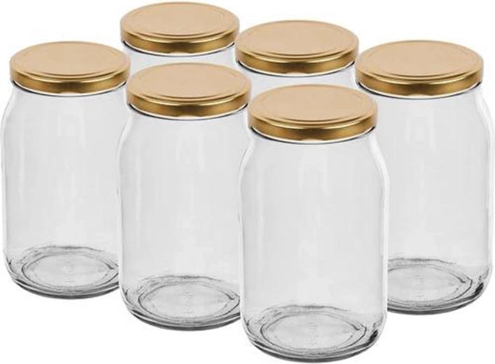 Set of Canning Jars Twist 900 ml with 82 mm Lid, 6 pcs
