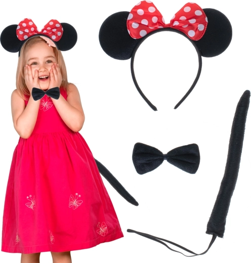 Kids' Mouse Costume Set with Headband, Bow, and Tail