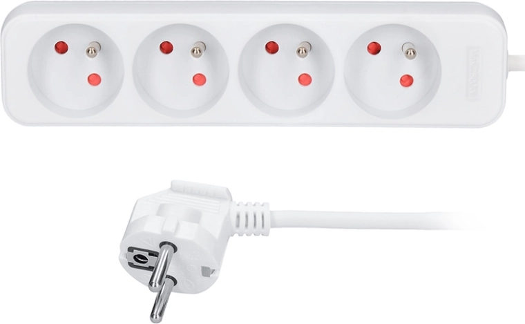 Solight verlengsnoer 4 stopcontacten wit 5 m