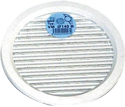 Ventilation grille with mesh, diameter 140 mm, white
