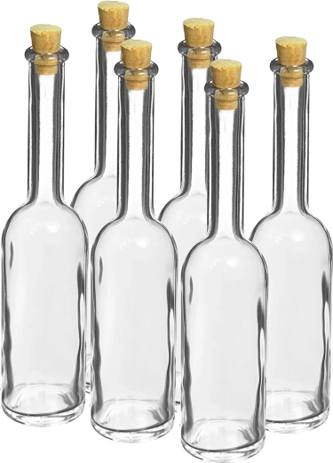 Glasflasche 100 ml mit Korkverschluss, Set 6 Stk.